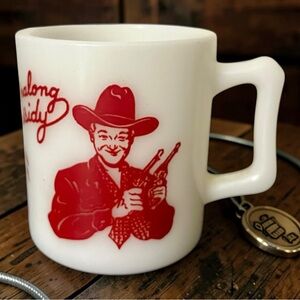 Hazel Atlas 1950’s Hopalong Cassidy milk glass mug 6 oz
